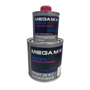Грунт акриловый MEGAMIX 4:1 комплект с отвердителем (0,8кг+0,2кг)